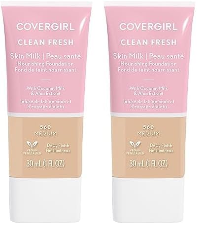 COVERGIRL, Clean Fresh Skin Milk Foundation, Medium, 1 Fl Oz (Pack of 2)