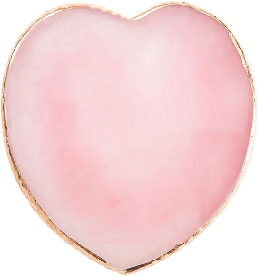 Resin Nail Art Palette Heart Nail Mixing Palette Nail Polish Color Display Plates Palette Makeup Mixing Tray Golden Edge Nail Plate Pink