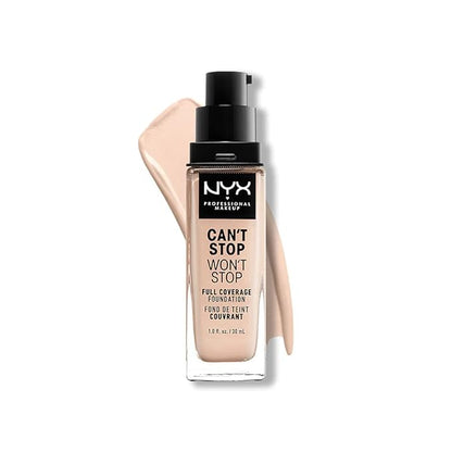 NYX PROFESSIONAL MAKEUP Can't Stop Won't Stop Foundation, 24h Full Coverage Matte Finish - Light Porcelain