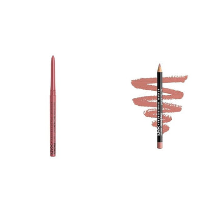 NYX PROFESSIONAL MAKEUP Mechanical Nude Pink Lip Liner & Slim Nude Pink Long-Lasting Lip Liner Pencil Bundle