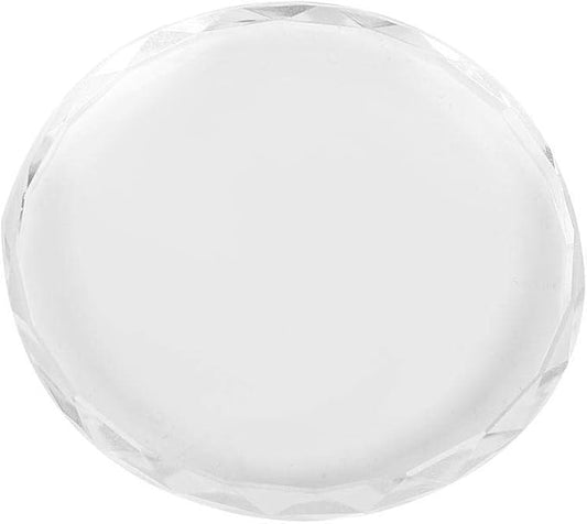 Nail Art Palette Makeup Palette Glass Nail Art Palette Nail Art Display Cosmetic Mixing Tools Nail Art Painting Color Toning Glass DIY Tool Drawing Color Dish Glue Holder(Round glass sheet 02)