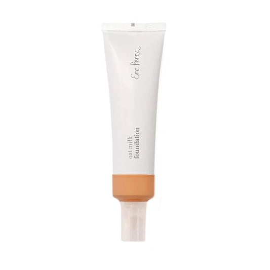 Ere Perez - Natural Oat Milk Liquid Foundation | Breathable, Buildable, Med-Full Coverage, Dewy | Peach Extract, Vitamin E | Vegan, Cruelty-Free, Clean Beauty (Brew | golden neutral, 1 fl oz | 30 ml)