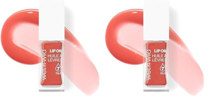 wet n wild Lip Oil - Lightweight, Non-Sticky, Hydrating & Nourishing Formula with Marula & Jojoba Oils, Vegan & Cruelty-Free - Cedar Rose (Pack of 2)
