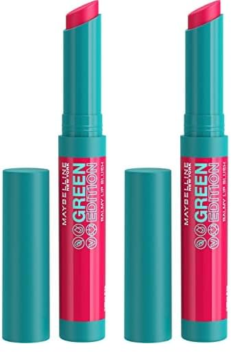 MAYBELLINE Green Edition Balmy Lip Blush, Formulated With Mango Oil, Spring, Fuschia Pink, 1 Count (Pack of 2)