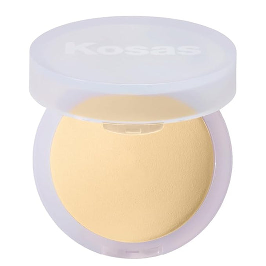 Kosas Cloud Set Face Pressed Brightening Powder - Smooths Shine Control, Coverage for Dark Undereye & Uneven Skin - Lightweight - Buttery (Sheer Brightening Yellow)