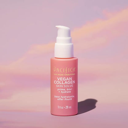 Pacifica Vegan Collagen Skin Solve Primer – 3-in-1 Face Primer that Primes, Blurs & Hydrates, Skincare-Infused Formula with Collagen Peptides, Hyaluronic Acid & Caffeine for Smooth Radiant Skin
