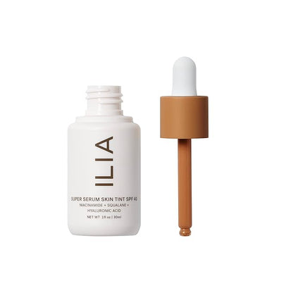 ILIA - Super Serum Skin Tint SPF 40 | Non-Comedogenic, Vegan, Lightweight to Help Against Blue Light, + Pollution while Hydrating, Smoothing, + Refining (Rialto ST13.5, 1 fl oz | 30 ml)