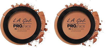 L.A. Girl Pro.Face Matte Pressed Powder, Chestnut GPP614 (Pack of 2)