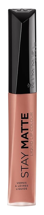 Rimmel London Stay Matte Liquid Lip Color with Full Coverage Kiss-Proof Waterproof Matte Lipstick Formula that Lasts 12 Hours - 720 Moca, .21oz