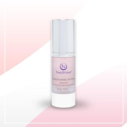 Professional Grade Flawless Makeup Primer – Achieve Dewy Skin & Effortlessly Blend Makeup with Luxurious Plant Oil Blend, Ceramide & Seaweed Extracts, Vegan & Cruelty-Free, 1 oz