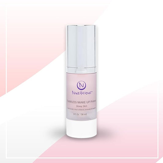 Professional Grade Flawless Makeup Primer – Achieve Dewy Skin & Effortlessly Blend Makeup with Luxurious Plant Oil Blend, Ceramide & Seaweed Extracts, Vegan & Cruelty-Free, 1 oz