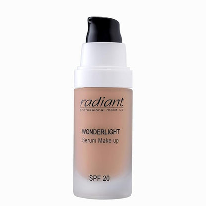 Radiant Professional Wonderlight Serum Liquid Foundation for Makeup Kit - Alternative to Bronzer Powder - Color Corrector & Under Eye Concealer - Matte Eyeshadow Base - 1.01 oz - Honey Beige (04)