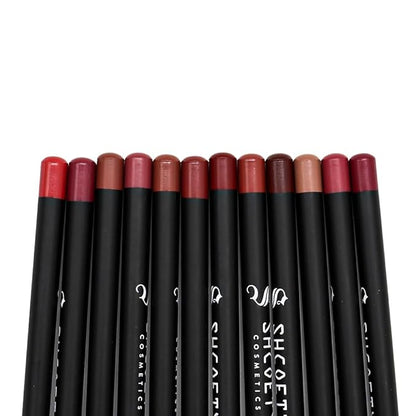 12 Colors Matte Lip Liner Set Long Lasting Waterproof Lip Liner Pencil Matte Velvet Lipstick Set Natural Soft High Pigmented Lip Makeup