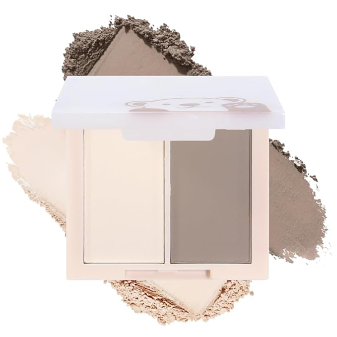 2-in-1 Contour & Blush Palette | Matte Silky Powder, No Fallout, Buildable Color, Universal Natural Makeup for Women (1#, 1 Count (Pack of 1))