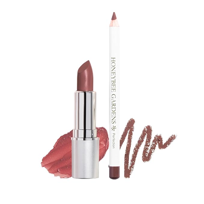 Honeybee Gardens Lip Liner + Lipstick Bundle, Swizzle + Perfection
