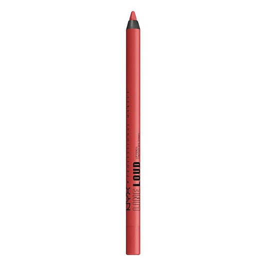 NYX PROFESSIONAL MAKEUP Line Loud Lip Liner, Longwear and Pigmented Lip Pencil with Jojoba Oil & Vitamin E - Rebel Red (Warm Red)