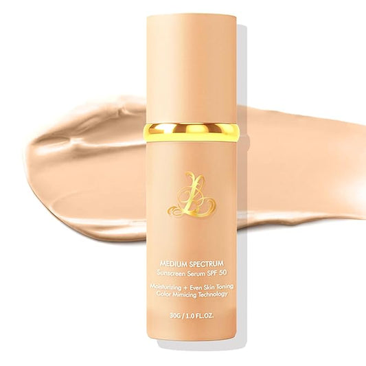 Foundation 4 in 1 - Medium Spectrum With SPF 50+,Full Coverage Concealer, Hydrating Color Changing Foundation Light Spectrum, Waterproof and Sweatproof Suitable for All Skin Types
