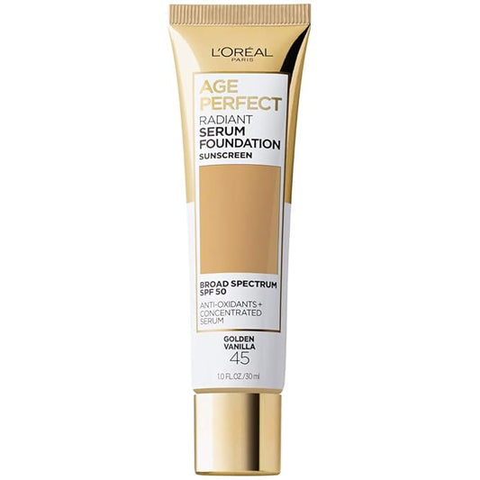 L'Oreal Paris Age Perfect Radiant Serum Foundation with SPF 50, Golden Vanilla, 1 fl. oz.