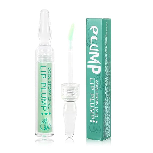 COOL STORY Lips Plumping Lip Gloss for Women, Lip Oil Moist Avocado Flavor