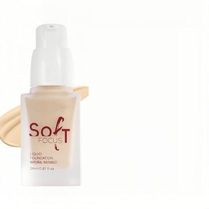 Full Coverage Foundation 10 Colors Natural Lightweight Smooth Creamy Foundation Long-lasting Longwear Matte Oil-Control Foundation (Color 02)