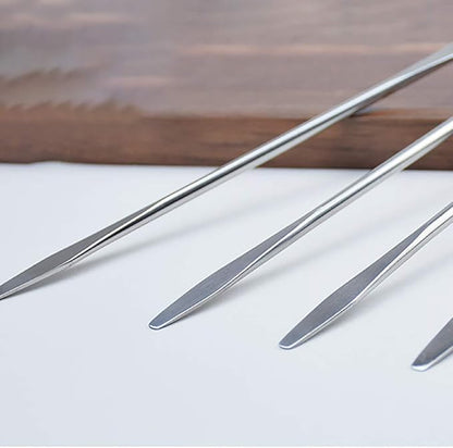 6 Pcs Stainless Steel Cosmetic Mixing Makeup Spatula Scoop Cosmetics Mixer Nail Art Palette Stick Depotting Mixing Tool