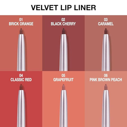 evpct Silky Smooth Lip Liner Pencil Retractable, Cherry Red Lip Liner Creamy Long-Lasting Formula for Precision Contouring Matte Velvet Pigmented Rich Lip Colors Crayon Lipstick 02
