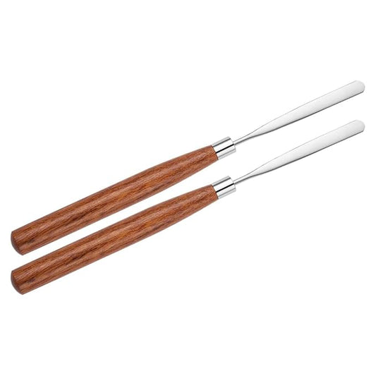 2 Pieces Makeup Spatula Stainless Steel Cosmetic Spatula Foundation Spatula Cosmetic Mixing Spatula Makeup Palette Spatula Eye Cream Spoon Nail Art Stirring Rod with Plastic Handle