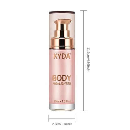 KYDA Body Luminizer, Waterproof Moisturizing and Glow Illuminator For Face & Body, Radiance All In One Makeup, Body Highlighter, 1 Fl.Oz, Coral Orange