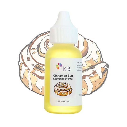 TKB Flavor Oil - DIY Cosmetics, Soaps, Body Care, Lip Gloss, Lipstick, Lip Balm, Unsweetened Flavoring Oil (Cinnamon Bun, 1 floz (30ml))