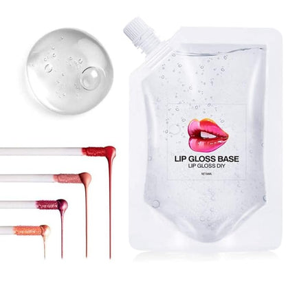 Lip Gloss Base, DIY Lip Gloss Moisturizing, Non-Sticky, Vegan Lip Makeup Oil(1Pack 50ML+3 Packs 20ML)