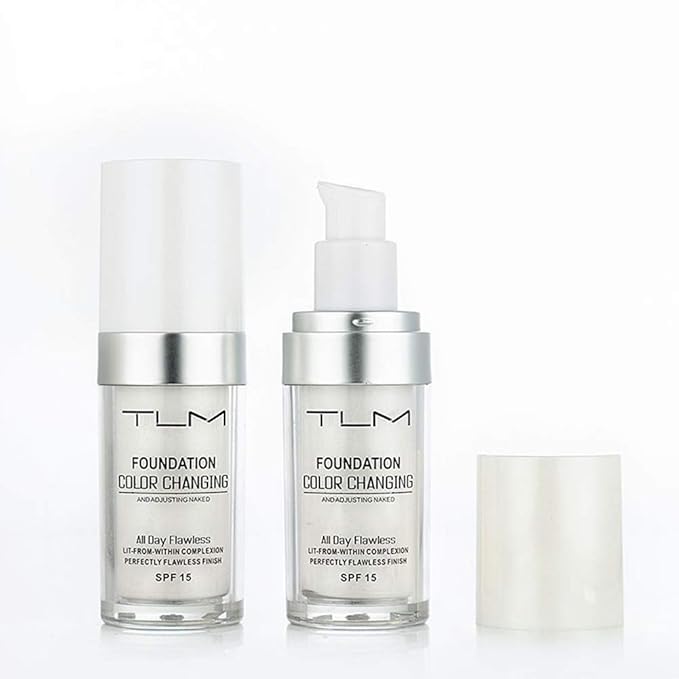 TLM Flawless Color Changing Foundation,Moisturizing Warm Skin Full Coverage Face Foundation Makeup,Base Nude Face Liquid Cover Concealer,Natural Sunscreen Non-greasy