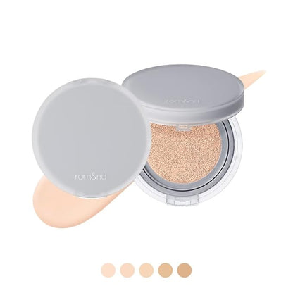 Rom&nd Nu Zero Cushion (05 Sand 25) Long Lasting, High Coverage, Semi Matte Finish, Flawless Complexion Without Cakey Face, Makeup Base and Fixer, Thinly Layered, Korean Cushion Foundation