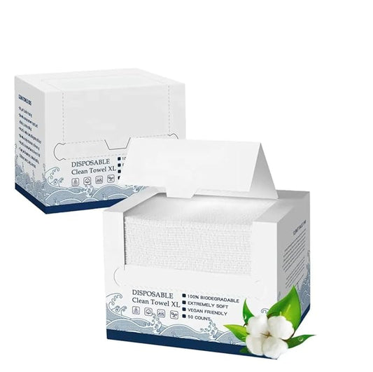 Clean Towels XL, Biodegradable, Extremely Soft, 50 Count, Vegan, Cruelty Free