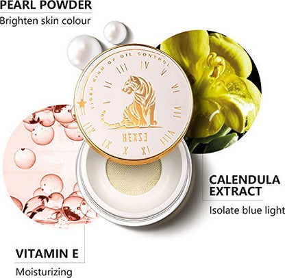 HEXZE Loose Face Powder Mineral, Mattifying Setting Powder, Blurring Pores, Baking Controls Shine, Lightweight Long Lasting 0.24 Oz, T30 Pink