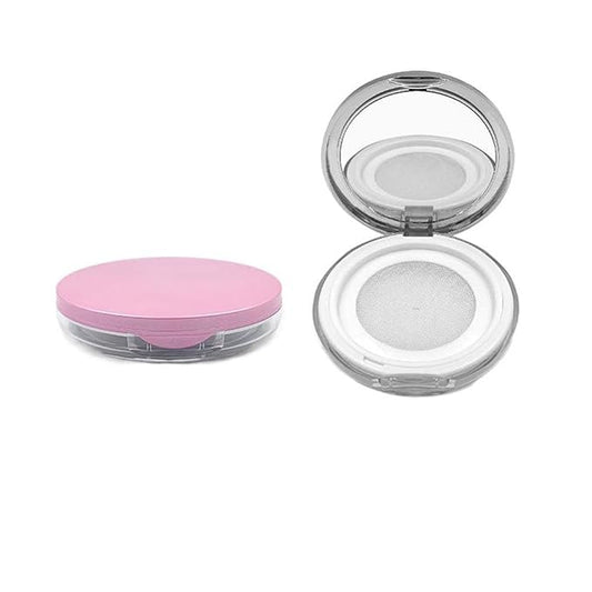2 Pcs Loose Powder Container,3g Reusable Plastic Empty Powder Case Loose Powder Compact Case with Mirror and Net Sifter,Portable Makeup Powder case