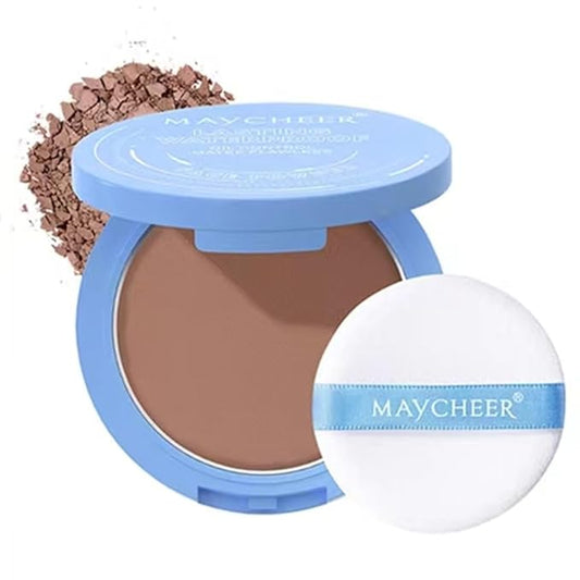LAMUSELAND Pressed Powder Compact, Oil Control Brighten Skin 6 Colors Face Powder, Whitening Highlighting Face Makeup Tools for Women Girls (JG07)