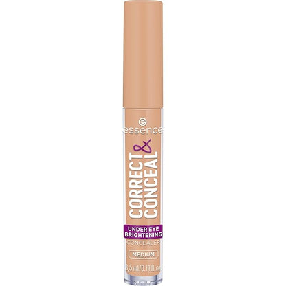 essence | Correct & Conceal Under Eye Brightening Concealer | Easy Application, Lightweight, Buildable, Infused with Aloe Vera | Vegan & Cruelty Free (20 | Medium)
