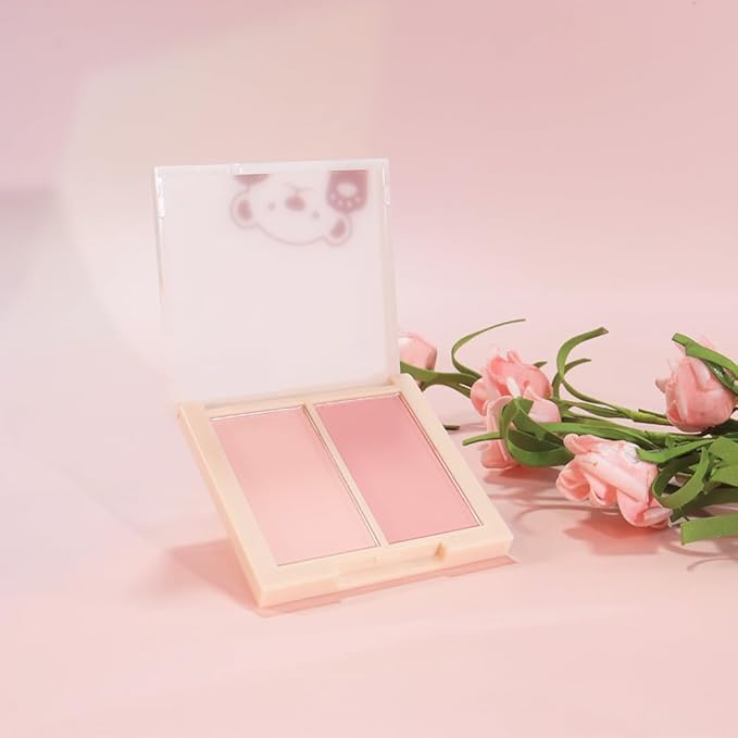 2-in-1 Contour & Blush Palette | Matte Silky Powder, No Fallout, Buildable Color, Universal Natural Makeup for Women(2#, 1 Count (Pack of 1))