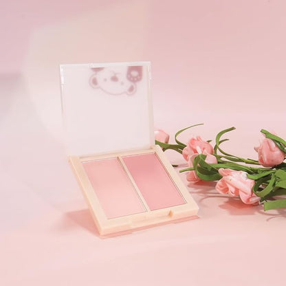 2-in-1 Contour & Blush Palette | Matte Silky Powder, No Fallout, Buildable Color, Universal Natural Makeup for Women(2#, 1 Count (Pack of 1))