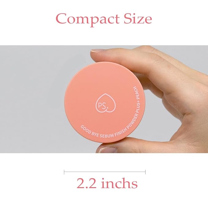Goodbye Sebum Control Finish Powder 5g – Lightweight Oil-Absorbing Face & Hairline Powder for Long-Lasting Soft Matte Finish (Peach)