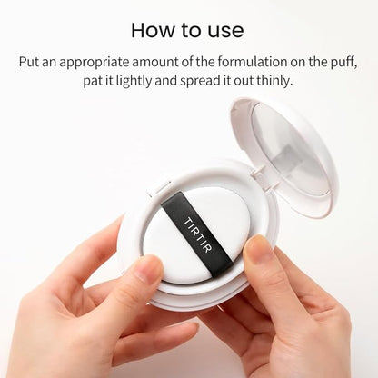 TIRTIR My Glow Cream Cushion | Natural Coverage, Hydrating, Dewy, Glow Finish, 24-Hours Long Lasting, Moisture barrier, Korean Cushion, Mini (0.15 oz.), #17C Porcelain