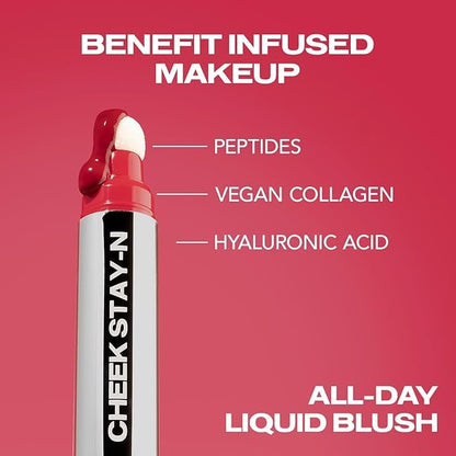 Sacheu Cheek STAY-N Liquid Blush for Cheeks — High Pigment, Buildable, Lightweight Cream Blush Infused With Squalane, for Dewy Radiant Flushed Cheeks — Long-lasting & Cruelty Free, Pretty in Pink Duo