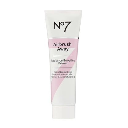 No7 Airbrush Away Radiance Boosting Foundation Primer - Illuminating Glow Primer for Seamless Makeup Application - Leaves Skin Dewy, Smooth & Radiant - Extends Makeup Wear (30ml)