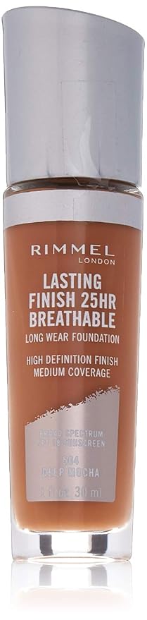 Rimmel Lasting Finish Breathable Foundation, Deep Mocha, 1 Fluid Ounce