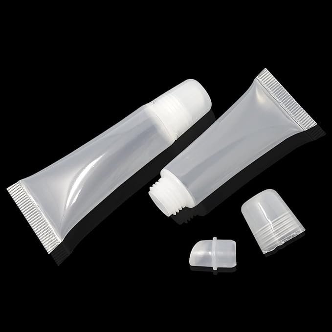 200 Pcs 10 ml Lip Gloss Balm Tubes Refillable Empty Tubes Clear Cosmetic Containers Soft Tube (200 Count (Pack of 1))