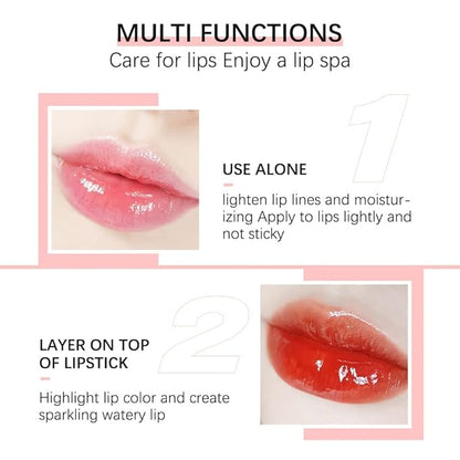 Hydrating Lip Glow Oil, Moisturizing Lip Glow Oil, Nourishing Glossy Transparent Lip Oil, Plumping Lip Oil, Lip Balm, Non-sticky Tinted Toot Lip Balm for Lip Care (ALOE) 0.2 OZ