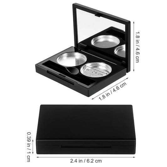 FRCOLOR 3Pcs Empty Eyeshadow Cases Plastic Square Eye Shadow Palette Highlight Blush Powder Sample Containers Pans Perfect for DIY Storage and Organizing Cosmetics