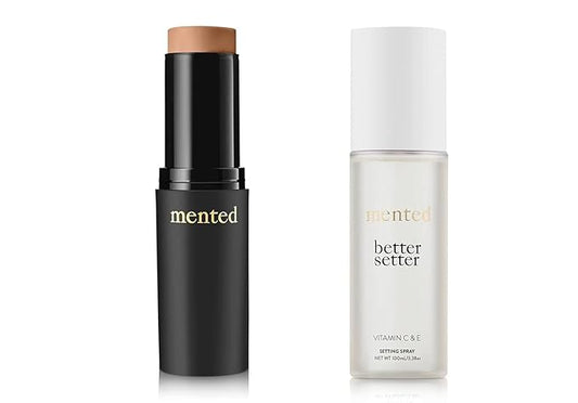 Mented Cosmetics Foundation Stick & Better Setter Setting Spray Bundle - T30 Tan to Medium with Warm Undertones