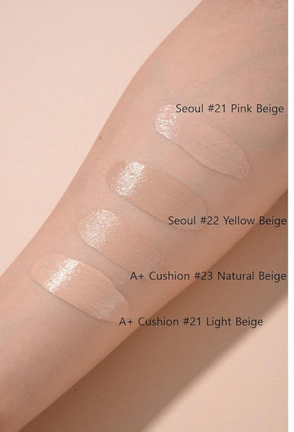 TROIAREUKE Seoul "Bridal" Cushion Foundation(#22, Yellow Beige), Korean Cushion Foundation, K-Beauty, Hydrating, Long-lasting, Lightweight, Natural Finish, Anti-Aging, Moisture, Whitening, SPF 50+