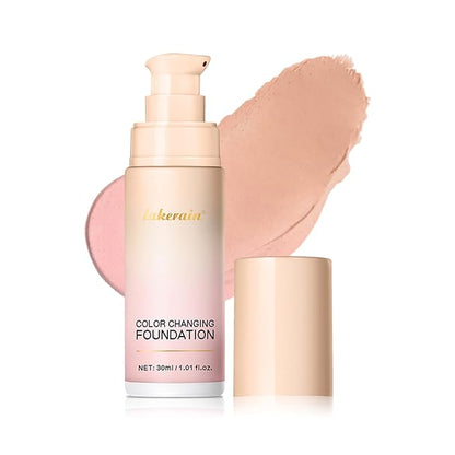 Colour Changing Foundation With Centella, CC Red Correction Cream, Color Correcting Formula for Blemishes, Red Skin, & Acne Marks, Liquid Foundation for Women-Pink